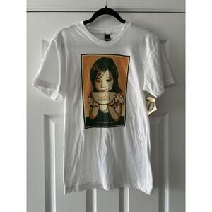Obey Feeding America Men’s White Short Sleeve T Shirt Size Small